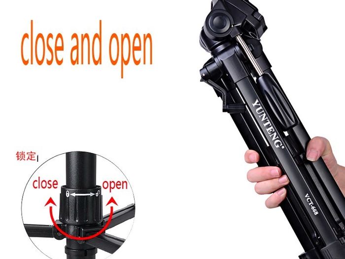 New Aluminum Alloy Expandable Professional Tripod Black
