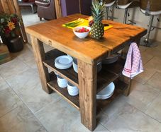 Kitchen Island Butcher Block from Reclaimed Timber