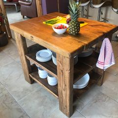 Kitchen Island Butcher Block from Reclaimed Timber