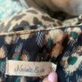 Navy, green & beige blouse. Size S Image 5