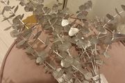 Long stem silver christmas faux foliage