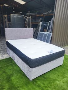 Double Divan Bed, Headboard & Mattress - All Sizes
