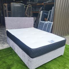 Double Divan Bed, Headboard & Mattress - All Sizes