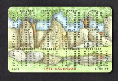 1995 Isle of Man UK5/ 55 units 1996 Calendar - King Orry's Grave (Siemens - S30 (Module 34)) Phone Card