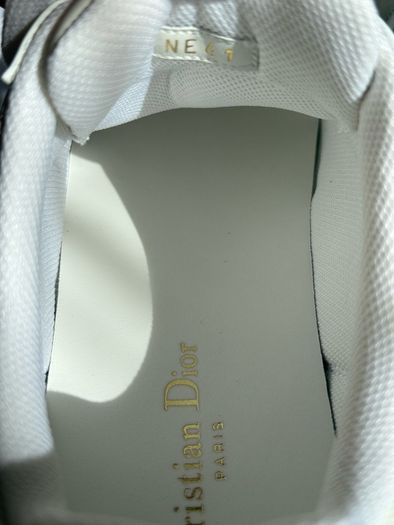 Authentic Dior-ID Low Top Sneakers White Leather with Transparent Rubber Toe Cap