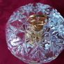 Killarney Crystal Cut Crystal Glass With Number 25 Lidded Jewelry Dish / Bowl With 22 Carat Gold Cover Handle and Footed Base Finishing Made In Ireland Image 4