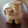 Rustic Natural Wood Tealight Candle Holder Image 3