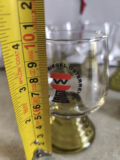 Set Of 6 Vintage 1960 Osterreich Gutesiegel Wein Wine Glasses
