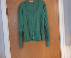 Gallery  Jade Green  Cardigan.   S.- Medium- 12-14. New - No Tag.