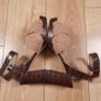 ASOS Dark Brown Croc-Effect & Beige Teddy Fleece Strap Ankle-Buckle Block Heels 4UK/37EU Image 7