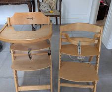 Two Wooden High Chairs