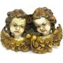 Vintage Hand Carved Wooden Putto Heads Image 2