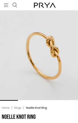 NEW 18k gold plated PRYA eternity knot ring in gift bag