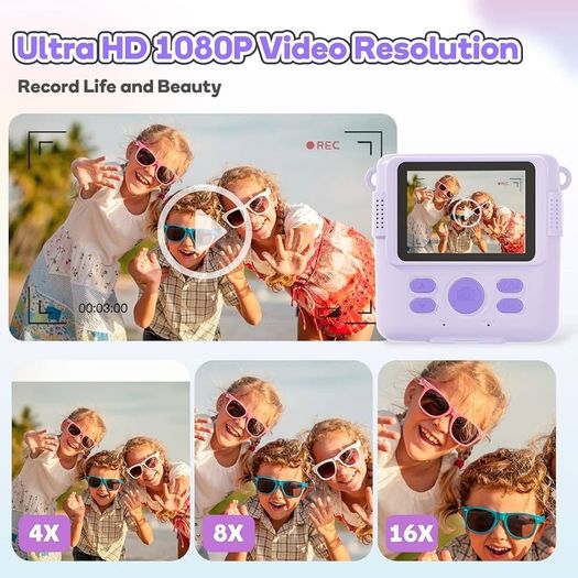 NEW SALE | Kids Instant Print Camera Toy for 3-14 Year Old, 1080P HD Kids Digital Camera with Photo Paper Birthday Gifts