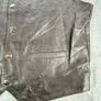 Black Goat Leather Stylish Waistcoat Mens Size M - Push Studs - Lined Image 2