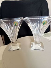 pair Waterford Crystal Clarion vases