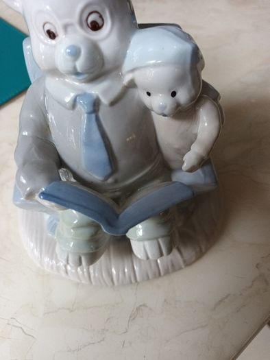 Teddy Bear  Daddy & Little  Teddy  Reading.  No Damage.