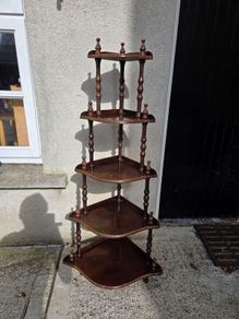 Vintage 5 Tier Wooden Corner Shelf