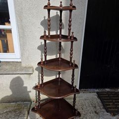 Vintage 5 Tier Wooden Corner Shelf