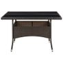 Outdoor Dining Table Brown Poly Rattan and Glass Image 4