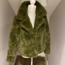 Coat green fur New Image 2