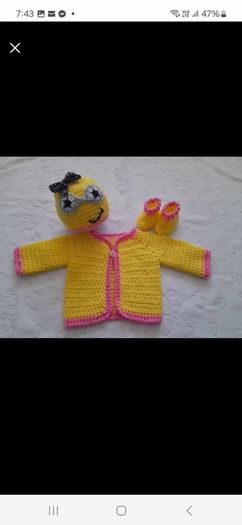 Handmade baby cardy set newborn size