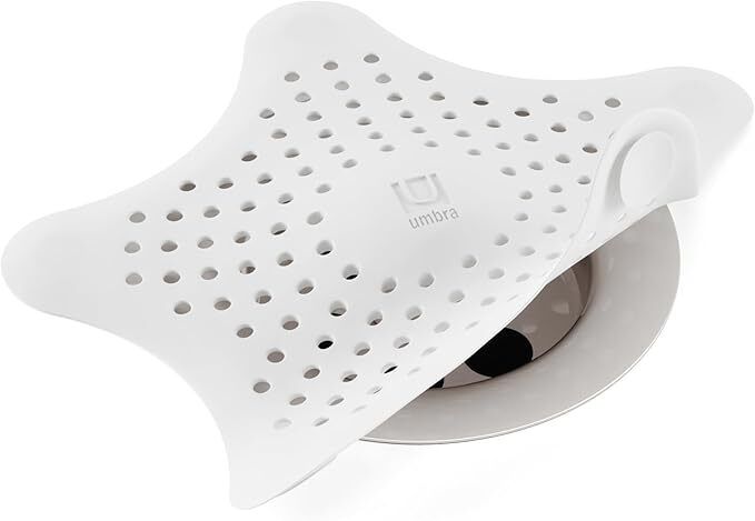 Starfish Silicone Drain Cover and Hair Catcher White
