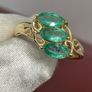 Silver ring with emeralds Image 9