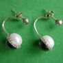 Vintage Black and White Pearl Sterling Silver 925 Earrings 3,5g Image 5