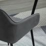 Mid-Century Dining Chairs Upholstered Linen Fabric Accent Chairs with Metal Legs, Set of 2, Dark Grey Image 9