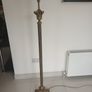 Vintage 70's Brass Corinthian Column Standard Lamp with Large Shade. Image 6