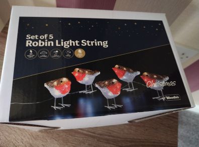 Mains Powered Christmas Robin Lights