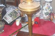 Beautiful Antique Brass Double Wick Oil Lamp in Nice