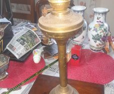 Beautiful Antique Brass Double Wick Oil Lamp in Nice