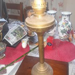 Beautiful Antique Brass Double Wick Oil Lamp in Nice
