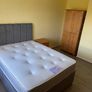 Grey double bed with mattress Image 3
