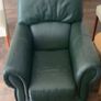 Smart Green Leather Armchair Image 2