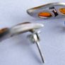 Vintage Sterling Silver 925 Baltic Amber 2 Stone Studs Earrings 2,12g Image 10