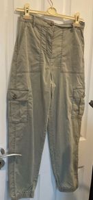 Marks and Spencer Soft Khaki Utility Cargo Trousers UK 8 Regular