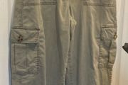 Marks and Spencer Soft Khaki Utility Cargo Trousers UK 8 Regular