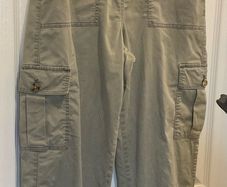 Marks and Spencer Soft Khaki Utility Cargo Trousers UK 8 Regular