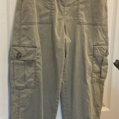 Marks and Spencer Soft Khaki Utility Cargo Trousers UK 8 Regular