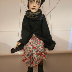Sad-Eyed Lady Handmade Wooden Marionette