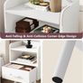 Bedside Table Set of 2, Nightstand, Side Table, Wooden Sofa End Table with Fabric Drawer, Open Shelf, Solid Wood Legs, 39x29x63 cm, for Bedroom, Living Room, White Image 7