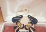 2 pairs 9 ct. gold Australian crystal earrings
