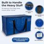 Heavy Duty Moving Boxes or Storage Bags Storage Bins with Lids, Large Moving Bags with Backpack Straps & Handles Moving Supplies for College Dorm or Christmas Decorations, 6 Pack Image 3