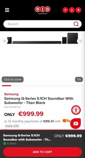 Samsung Q-Series 5.1CH Soundbar With Subwoofer - Titan Black