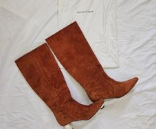 Mother Of Pearl Suede Style Knee High Brown Boots