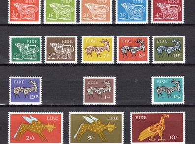 1968-89 Ireland Gerl 3rd Definitive Stamps ("e" watermark) Set (Printed in Photogravure by Government Printers at Dublin Castle) Mint Never Hinged (MNH)