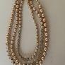 3 Strand Light Gold Pearl Necklace Image 6